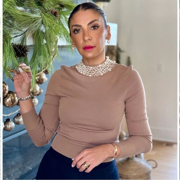 milk & honey Sweaters - Pearl embellished sweater